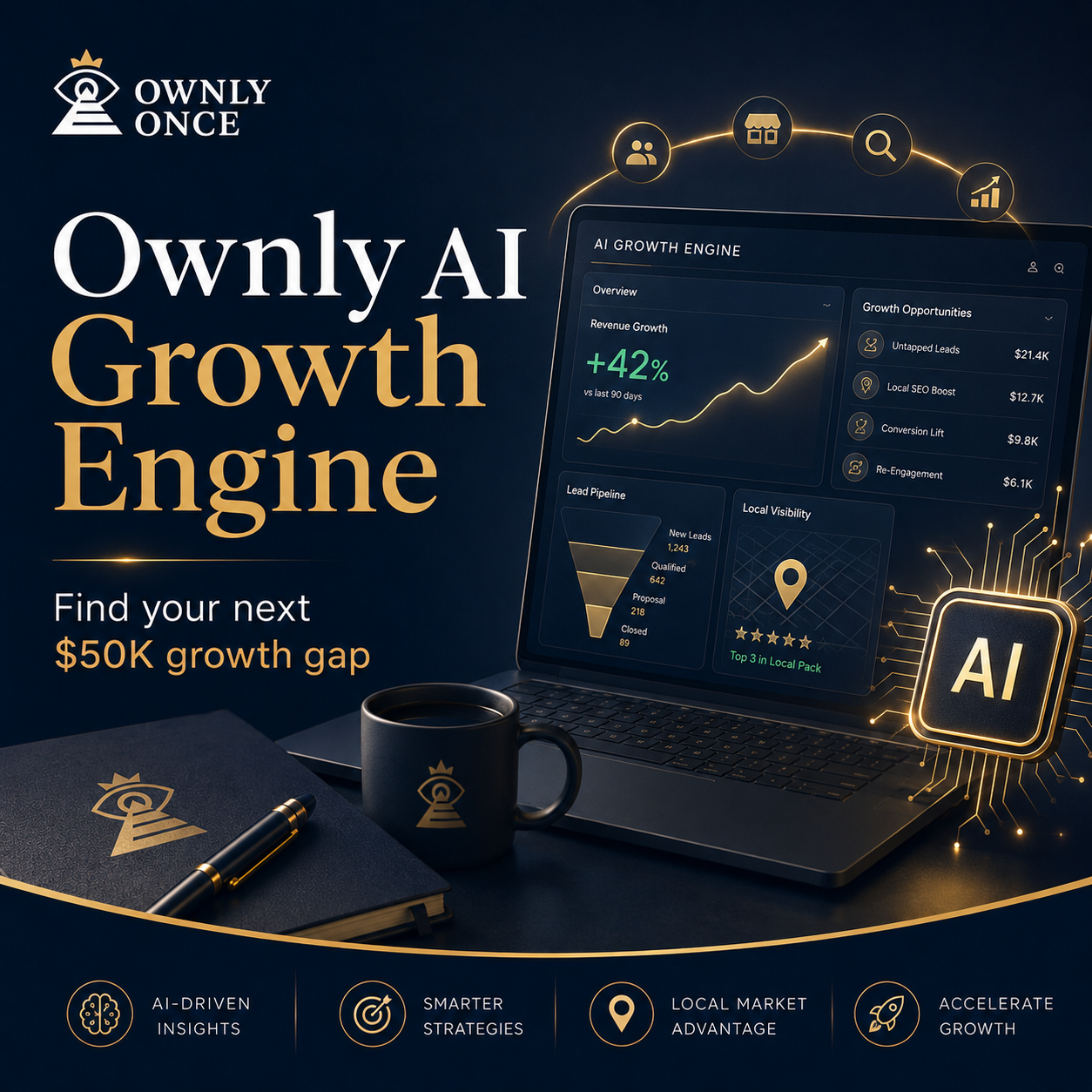 Ownly AI Growth Engine business growth dashboard graphic