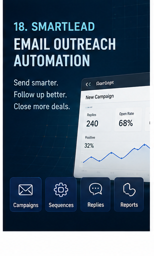 Smartlead email outreach automation dashboard graphic