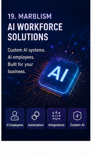 Marblism AI workforce solutions graphic