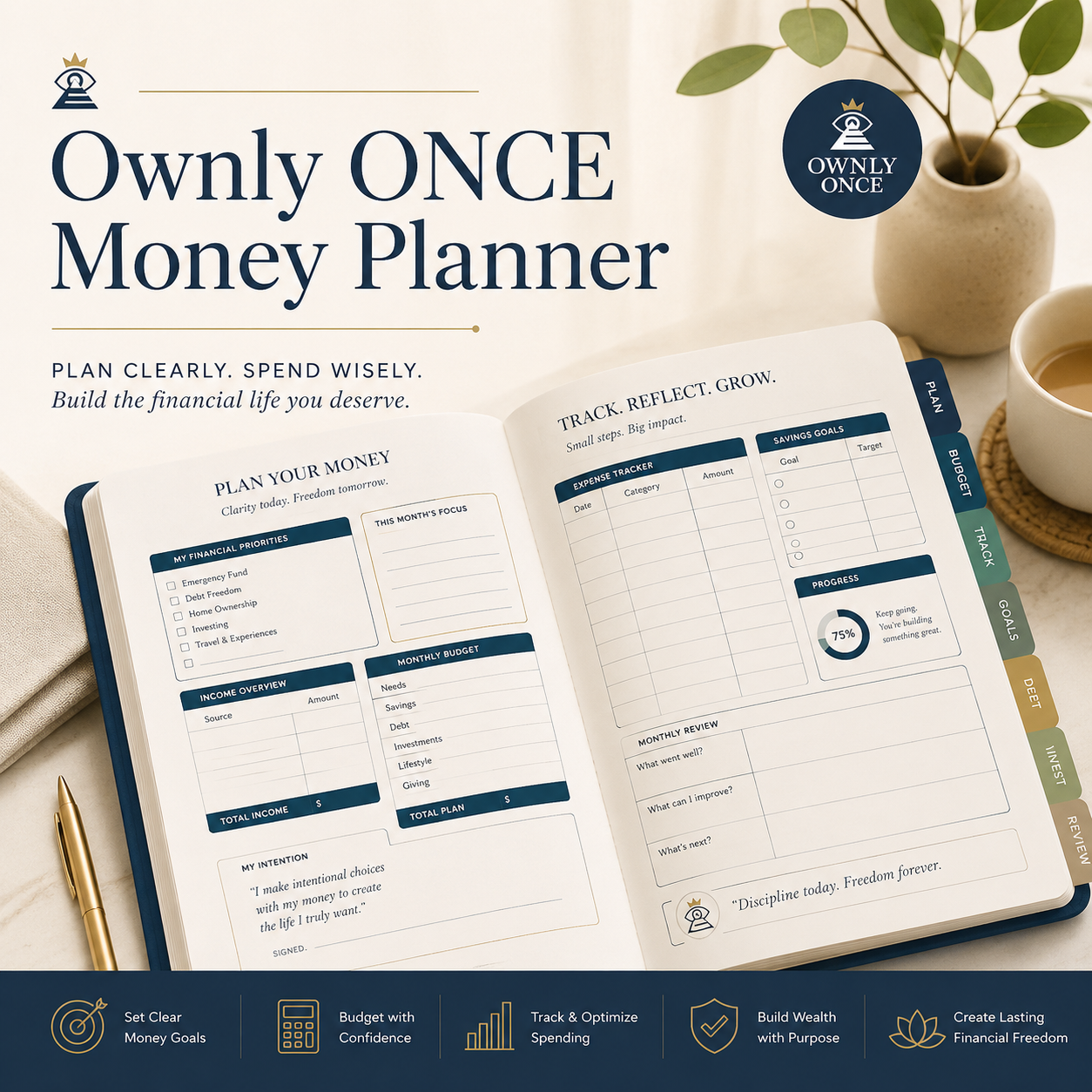 Ownly ONCE Money Planner — money dashboard, cash flow and goals in one place