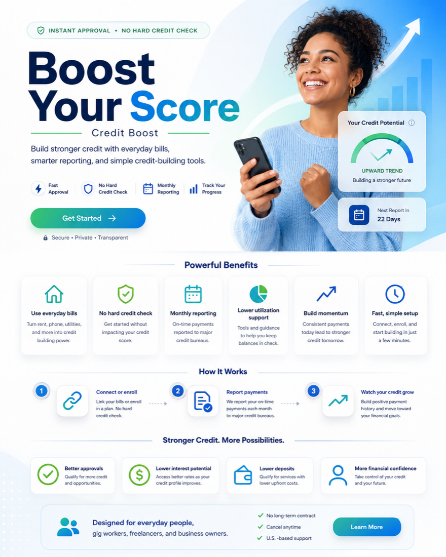 Personal Credit Score Boost — three ways to build your personal credit