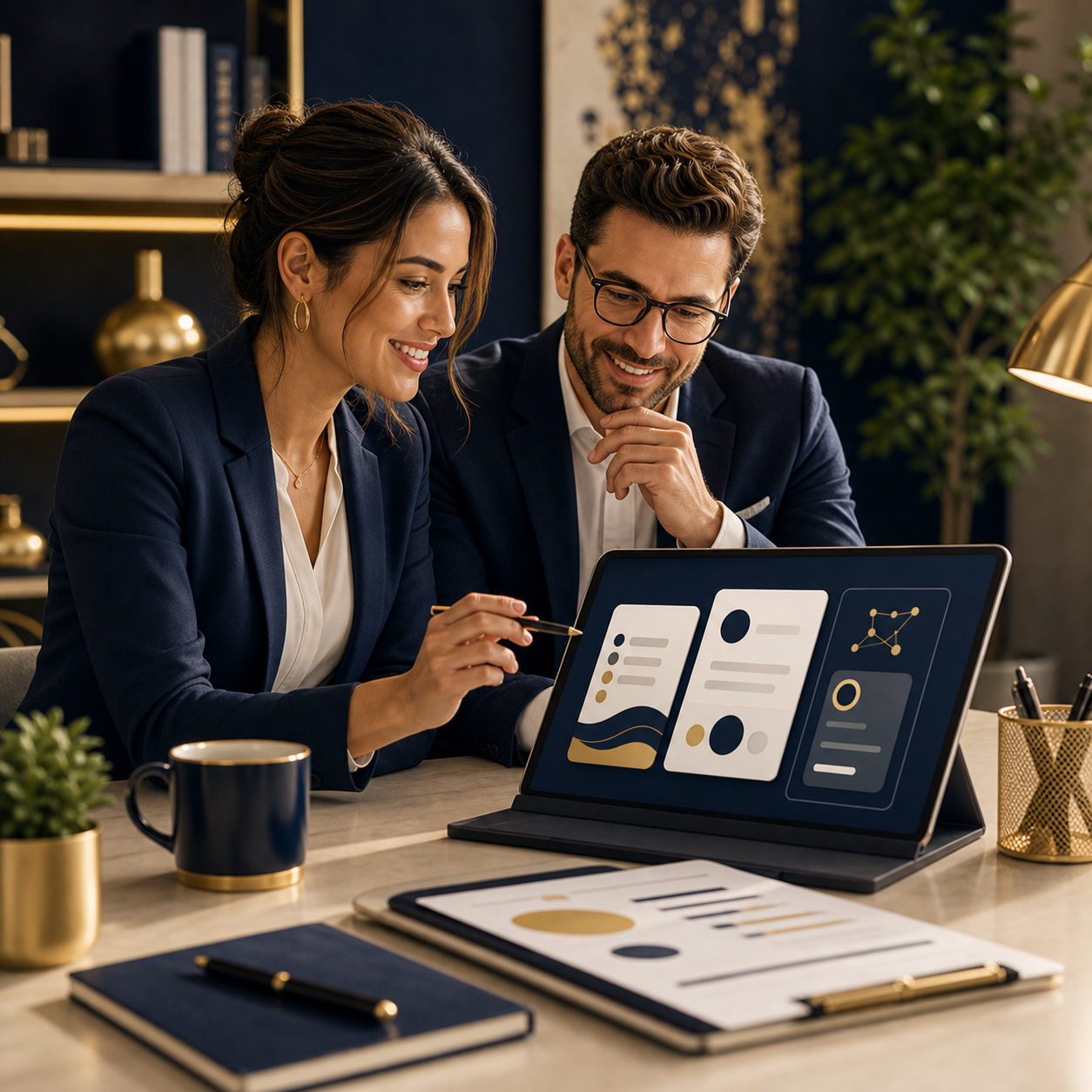 Premium AI-powered service assistant marketplace visual